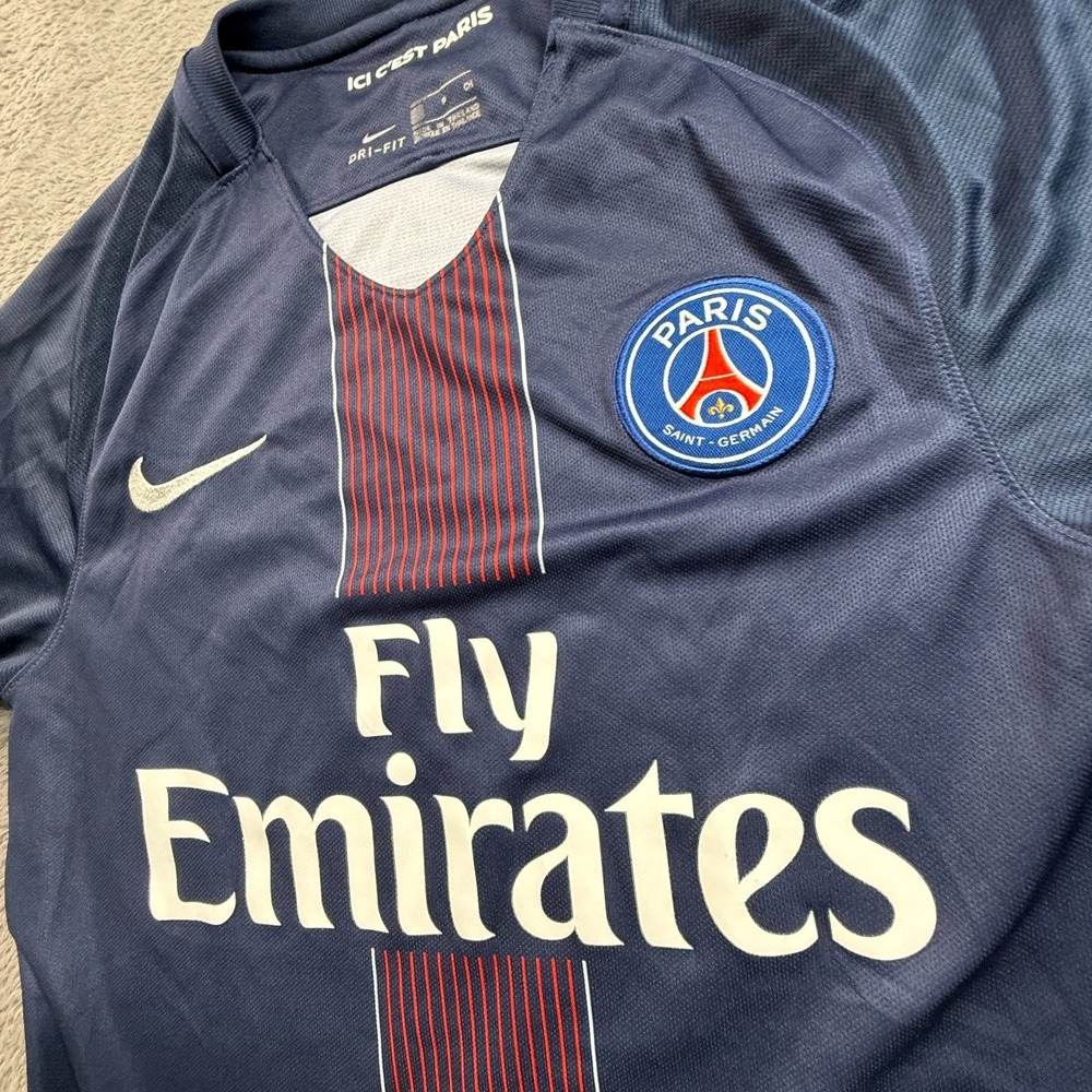 Nike PSG Paris Saint Germain S Men Soccer Jersey 2017/18 Home Blue Dri-Fit - Picture 3 of 8